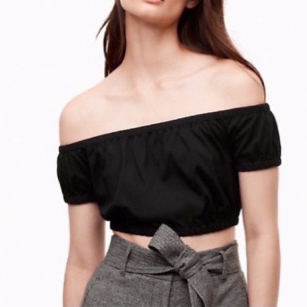Wilfred Black Off-Shoulder Crop Top